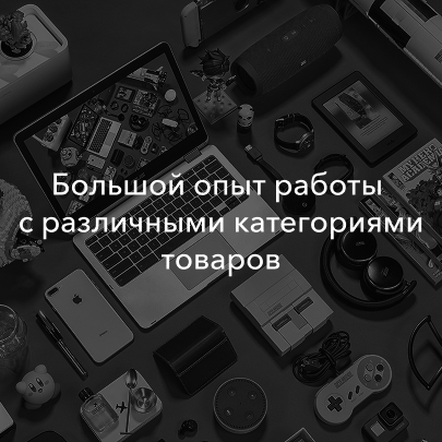 Большой опыт работы 
с различными категориями товаров